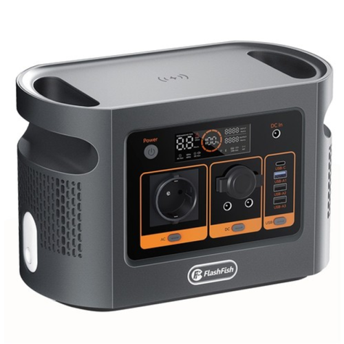 Portable power station Flashfish 600W for home and travel.